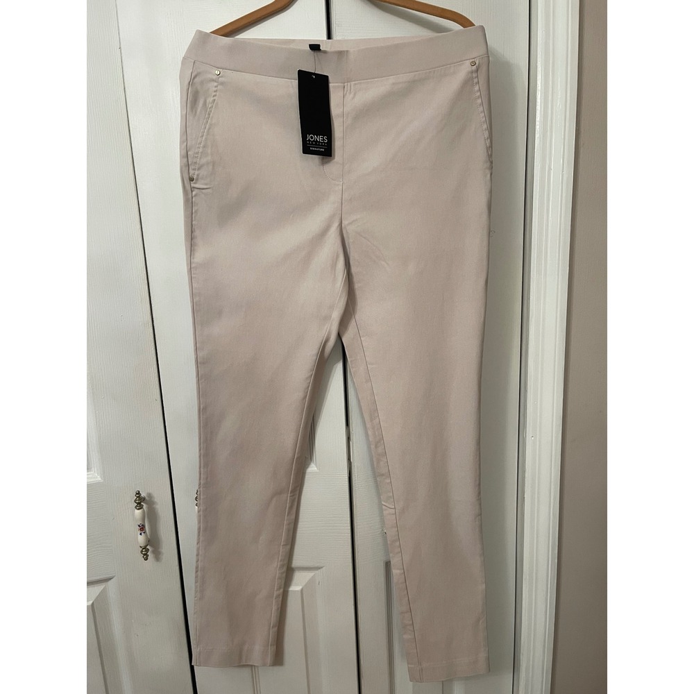 Jones New York Signature Bisque Pull On Slim Leg Pants JPMS9WP431 Womens Medium